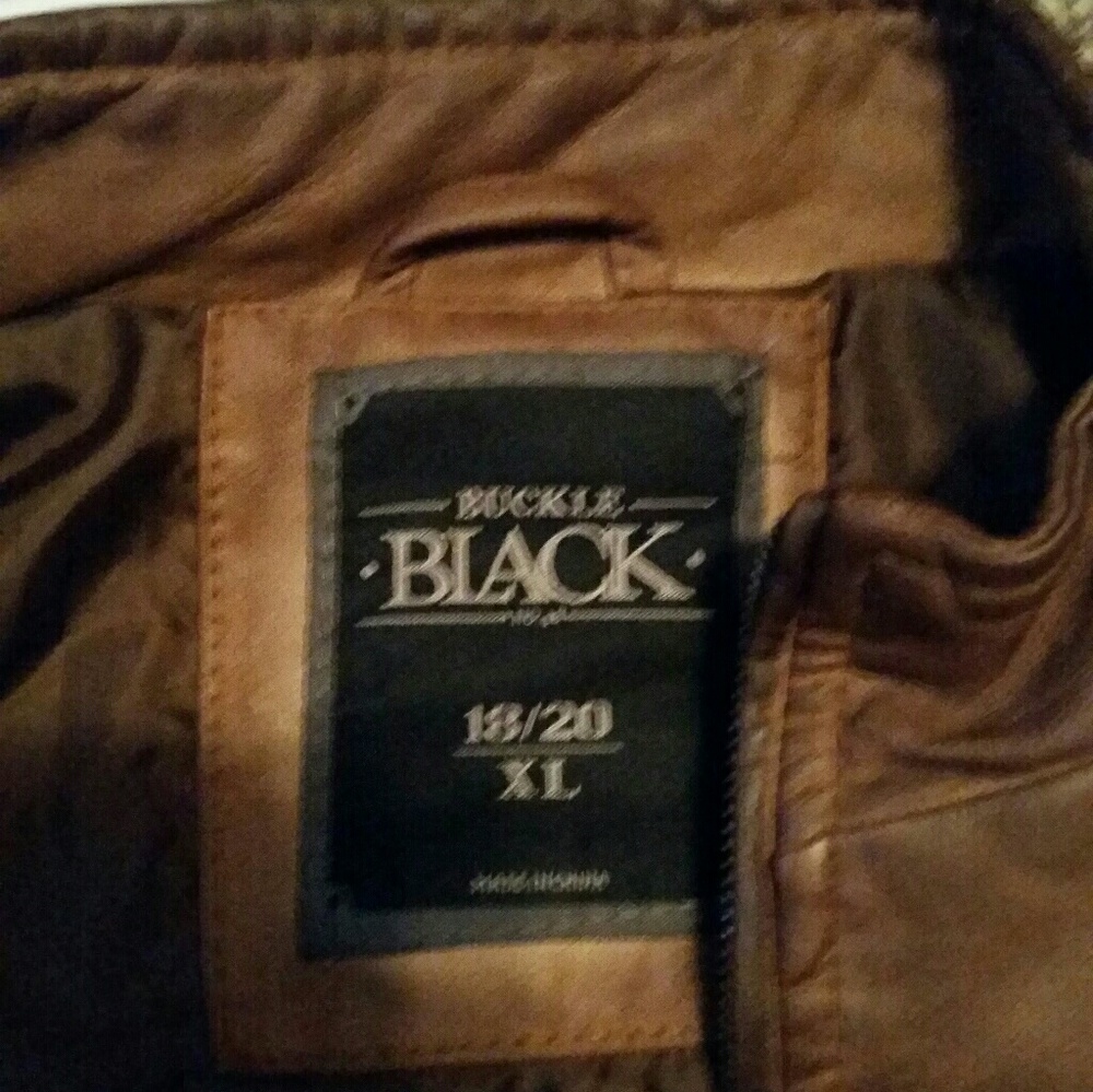 Boys Buckle leather jacket